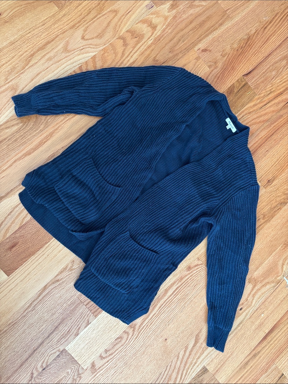 Madewell Navy Ribbed Open Cardigan